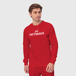 Костюм хлопковый мужской Hitman - лого, цвет: красный — фото 2