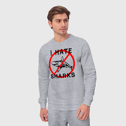 Мужской костюм Я ненавижу акул / Меланж – фото 3
