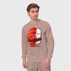 Костюм хлопковый мужской Суши Любимые Обнимашки, цвет: пыльно-розовый — фото 2