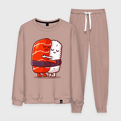 Костюм хлопковый мужской Суши Любимые Обнимашки, цвет: пыльно-розовый