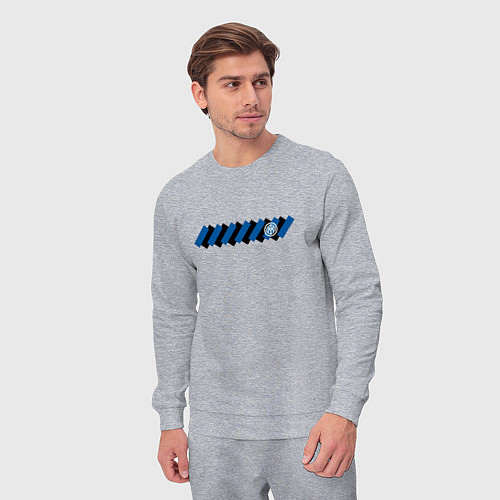 Мужской костюм FC Inter - Striped Crewneck 202223 / Меланж – фото 3