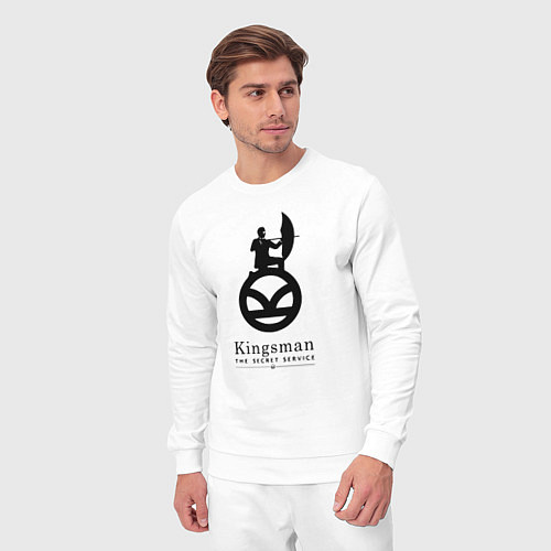 Мужской костюм Kingsman Секретная служба - logo / Белый – фото 3