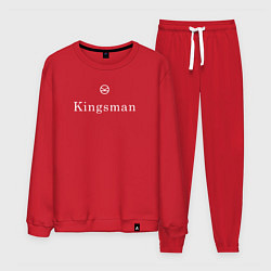 Костюм хлопковый мужской Kingsman - логотип, цвет: красный