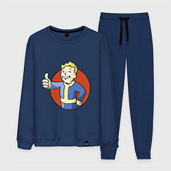 Костюм хлопковый мужской Vault boy like, цвет: тёмно-синий