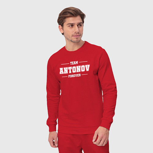 Мужской костюм Team Antonov forever - фамилия на латинице / Красный – фото 3