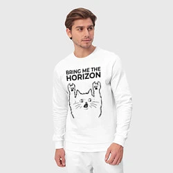 Костюм хлопковый мужской Bring Me the Horizon - rock cat, цвет: белый — фото 2
