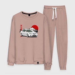 Костюм хлопковый мужской Mazda 3 bk JDM Retro, цвет: пыльно-розовый