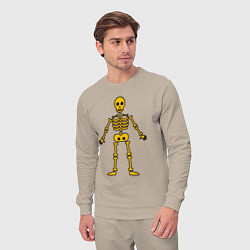 Костюм хлопковый мужской Жёлтый скелетик, цвет: миндальный — фото 2