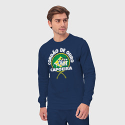 Костюм хлопковый мужской Capoeira - Cordao de ouro flag of Brazil, цвет: тёмно-синий — фото 2