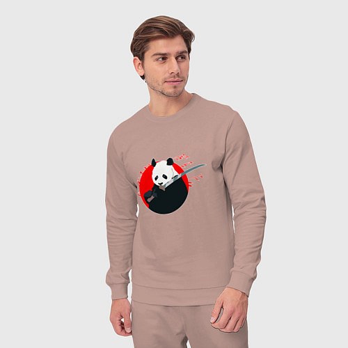 Мужской костюм Панда держит меч / Пыльно-розовый – фото 3