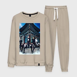 Костюм хлопковый мужской Stray Kids Thunderous, цвет: миндальный