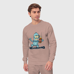 Костюм хлопковый мужской Little Bender, цвет: пыльно-розовый — фото 2