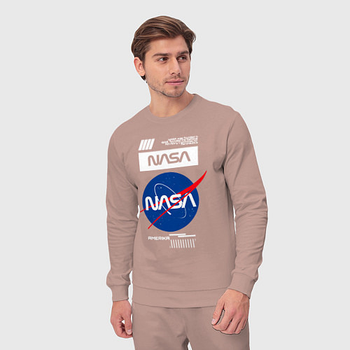 Мужской костюм Nasa - Logo / Пыльно-розовый – фото 3