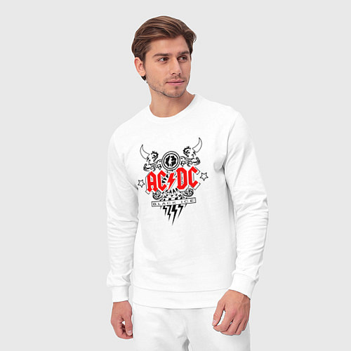 Мужской костюм ACDC Black Ice с молниями / Белый – фото 3