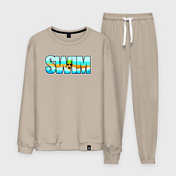 Костюм хлопковый мужской SWIM баттерфляй, цвет: миндальный