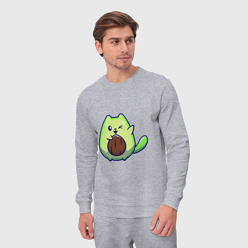 Мужской костюм Avocado green cat / Меланж – фото 3