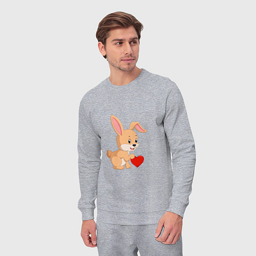 Мужской костюм Кролик с сердечком / Меланж – фото 3