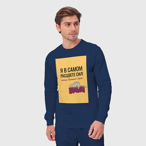 Мужской костюм Уставший кот в полном расцвете сил / Тёмно-синий – фото 3