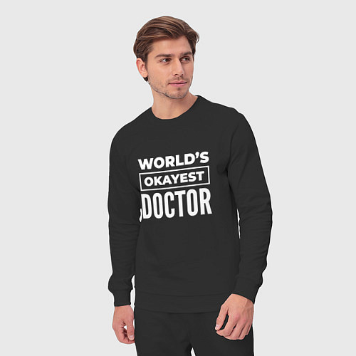 Мужской костюм Worlds okayest doctor / Черный – фото 3