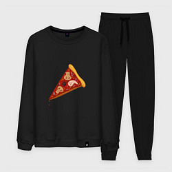 Костюм хлопковый мужской Пицца на хэллоуин, цвет: черный