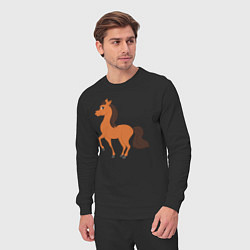 Костюм хлопковый мужской Конь, цвет: черный — фото 2