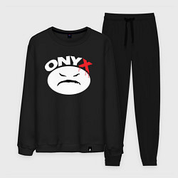 Костюм хлопковый мужской Onyx logo white, цвет: черный