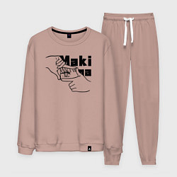 Костюм хлопковый мужской Глаза Макимы, цвет: пыльно-розовый