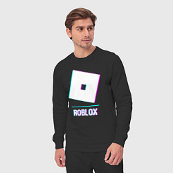 Костюм хлопковый мужской Roblox в стиле glitch и баги графики, цвет: черный — фото 2