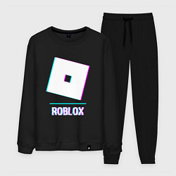 Костюм хлопковый мужской Roblox в стиле glitch и баги графики, цвет: черный