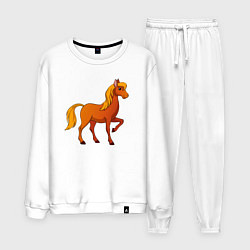 Костюм хлопковый мужской Добрый конь, цвет: белый