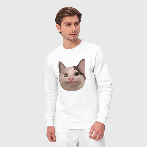 Мужской костюм Polite cat meme / Белый – фото 3
