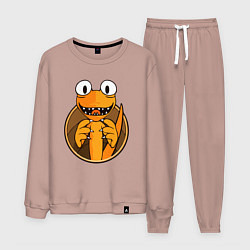 Костюм хлопковый мужской Радужные друзья: Оранжевый, цвет: пыльно-розовый