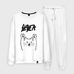 Костюм хлопковый мужской Slayer - rock cat, цвет: белый