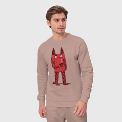 Костюм хлопковый мужской Кот босс, цвет: пыльно-розовый — фото 2
