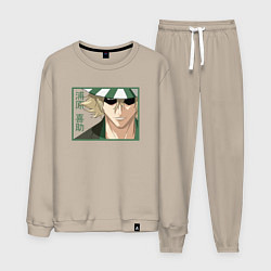 Костюм хлопковый мужской Кисуке Урахара - Блич, цвет: миндальный