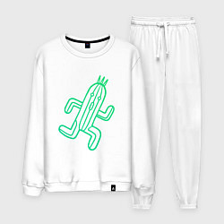 Костюм хлопковый мужской Файнал фентези Cactuar, цвет: белый