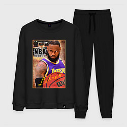 Костюм хлопковый мужской NBA легенды Леброн Джеймс, цвет: черный