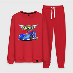 Костюм хлопковый мужской Team Sonic racing - hedgehog, цвет: красный
