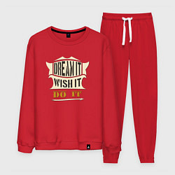 Костюм хлопковый мужской Dream it, Wish it, Do it, цвет: красный