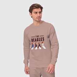 Костюм хлопковый мужской Beagles, цвет: пыльно-розовый — фото 2