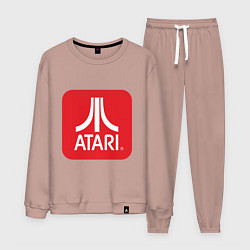Костюм хлопковый мужской Atari logo, цвет: пыльно-розовый