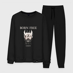 Костюм хлопковый мужской Born free sorrow, цвет: черный