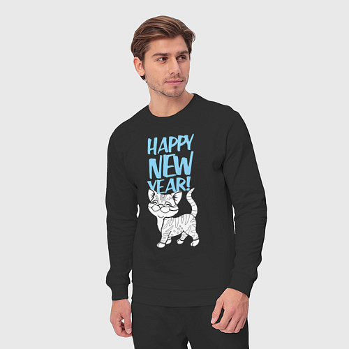 Мужской костюм Happy new year - kitten / Черный – фото 3