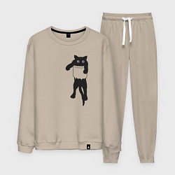 Мужской костюм Черный котик в кармане