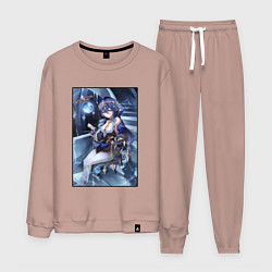 Костюм хлопковый мужской Лайла из Геншин импакт, цвет: пыльно-розовый