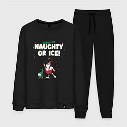 Костюм хлопковый мужской Naughty or ice, цвет: черный
