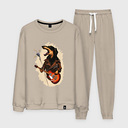 Костюм хлопковый мужской Такса рокер, цвет: миндальный