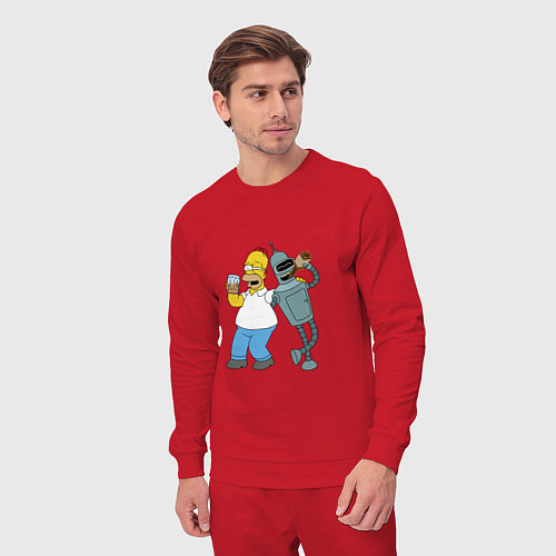 Мужской костюм Drunk Homer and Bender / Красный – фото 3