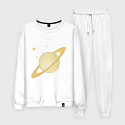 Костюм хлопковый мужской Сатурн, цвет: белый