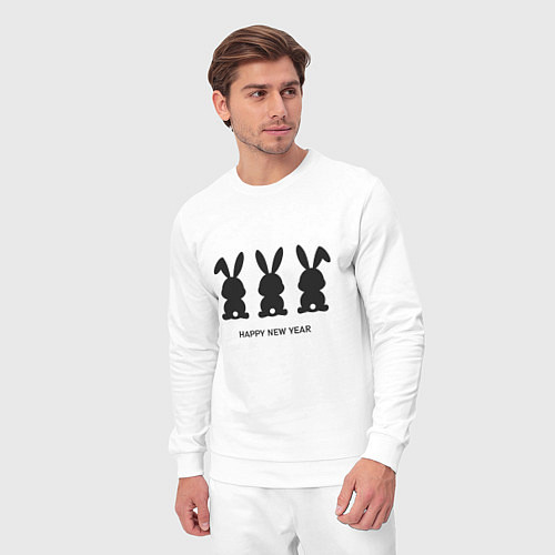 Мужской костюм Happy new year rabbits / Белый – фото 3